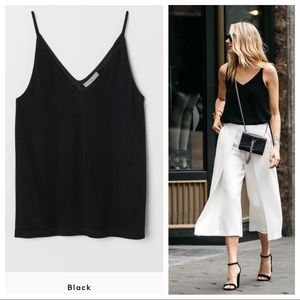 H&M Black Double V-Neck Tank